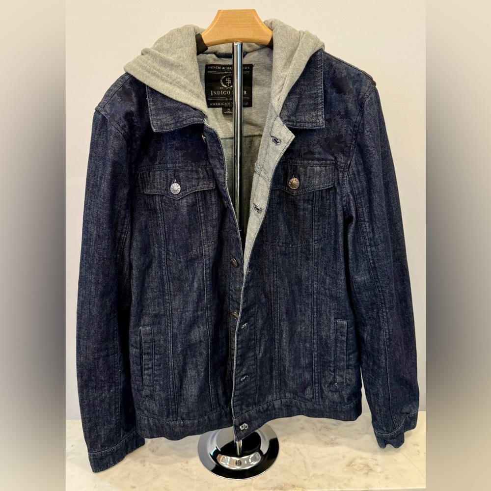 Denim jacket with hoodie from Indigo Star
